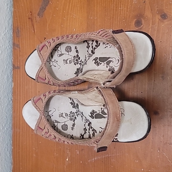 JAMBU SONYA WOMEN'S CASUAL PEEP TOE SLINGBACK PUMPS BROWN LEATHER SANDAL SIZE 9 - Picture 3 of 12